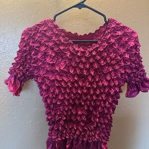 Elegant Pink Ruffled Women's Top